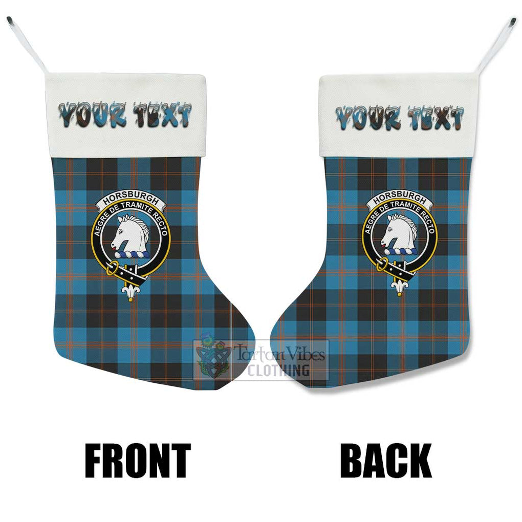 Horsburgh Tartan Family Crest Christmas Stocking with Personalized Text - Tartan Vibes Clothing