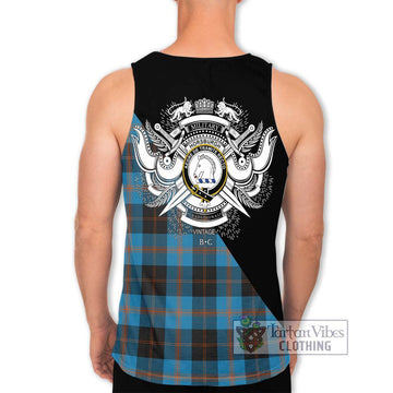 Horsburgh Tartan Men's Tank Top with Family Crest and Military Logo Style - Tartan Vibes Clothing