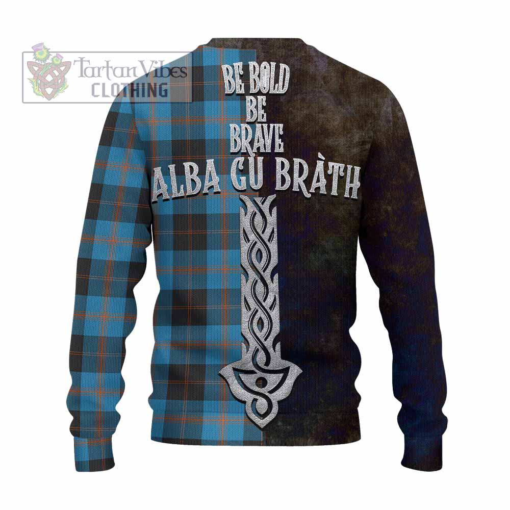 Horsburgh Tartan Family Crest Knitted Sweater Alba Gu Brath Be Brave Lion Ancient Style - Tartan Vibes Clothing