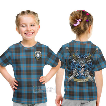 Horsburgh Tartan Kid T-Shirt with Family Crest Celtic Skull Style - Tartan Vibes Clothing