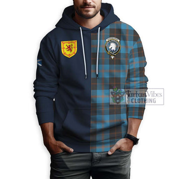 Horsburgh Tartan Hoodie Alba with Scottish Lion Royal Arm Half Style - Tartan Vibes Clothing