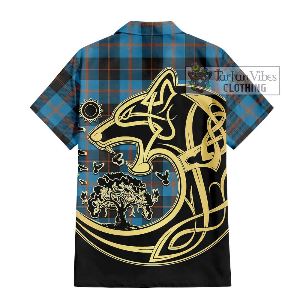 Horsburgh Tartan Hawaiian Shirt with Family Crest Celtic Wolf Style - Tartan Vibes Clothing