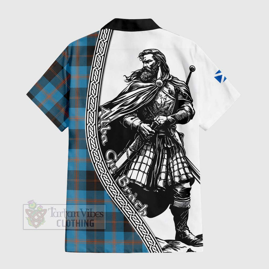 Horsburgh Tartan Clan Crest Hawaiian Shirt with Highlander Warrior Celtic Style - Tartan Vibes Clothing