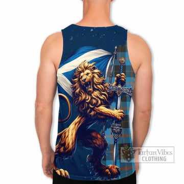 Horsburgh Tartan Family Crest Men's Tank Top with Scottish Majestic Lion - Tartan Vibes Clothing
