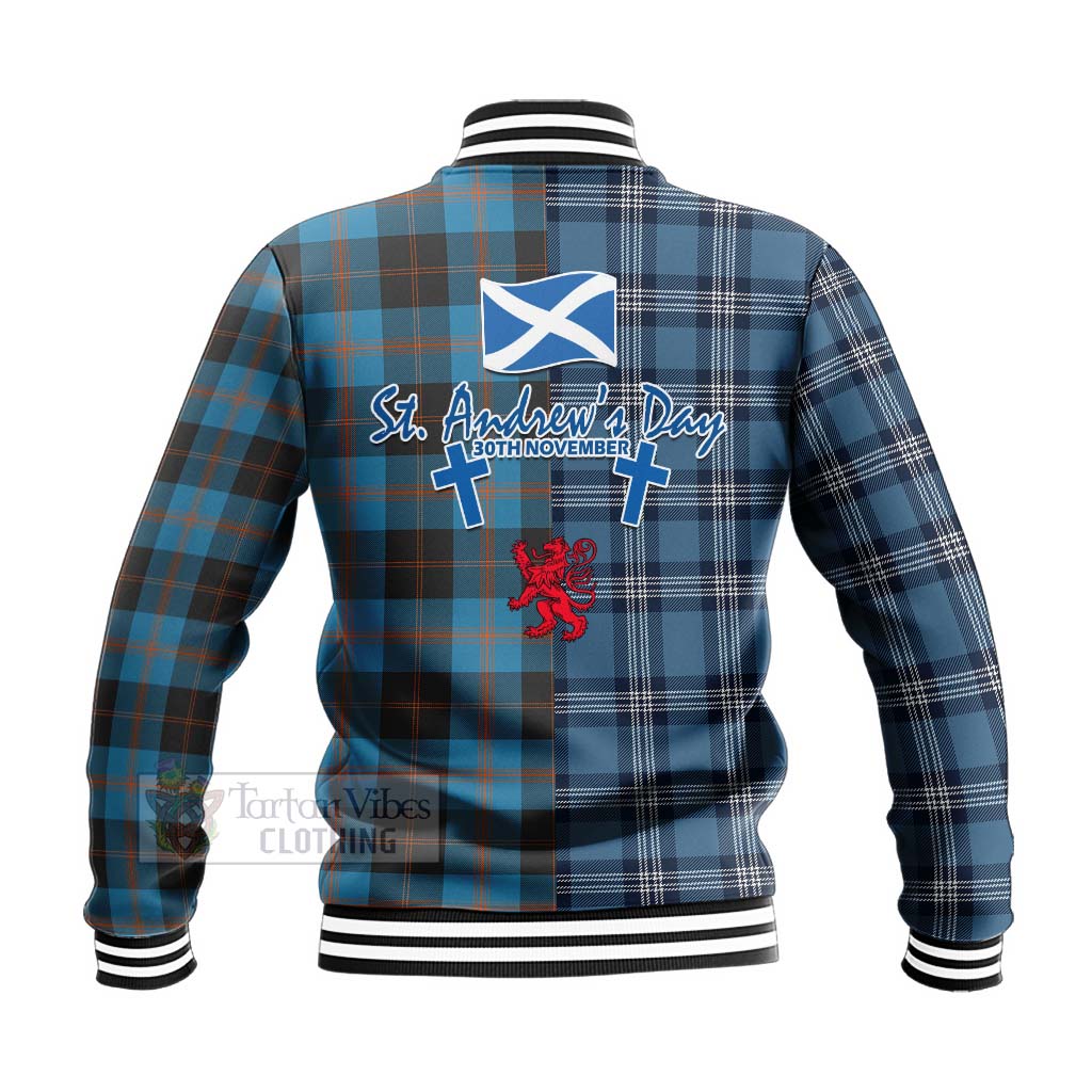 Horsburgh Tartan Baseball Jacket Happy St. Andrew's Day Half Tartan Style - Tartan Vibes Clothing
