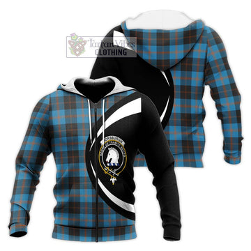 Horsburgh Tartan Knitted Hoodie with Family Crest Circle Style Unisex Knitted Zip Hoodie - Tartan Vibes Clothing