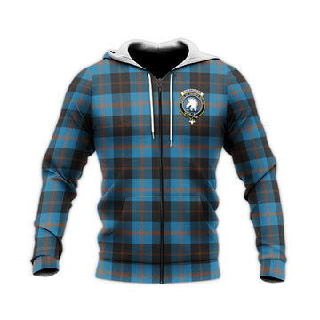 Horsburgh Tartan Knitted Hoodie with Family Crest