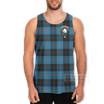 Horsburgh Tartan Men's Tank Top with Family Crest Celtic Skull Style - Tartan Vibes Clothing