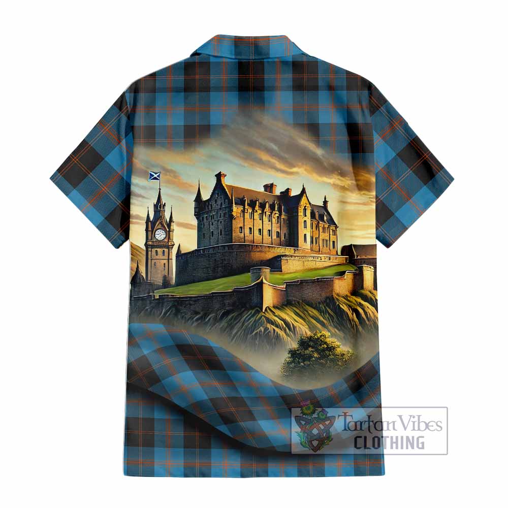 Horsburgh Tartan Family Crest Hawaiian Shirt with Scottish Ancient Castle Style - Tartan Vibes Clothing