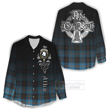 Horsburgh Tartan Women's Casual Shirt Featuring Alba Gu Brath Family Crest Celtic Inspired - Tartan Vibes Clothing
