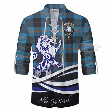 Horsburgh Tartan Ghillie Kilt Shirt with Alba Gu Brath Regal Lion Emblem - Tartan Vibes Clothing