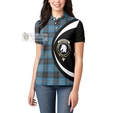 Horsburgh Tartan Women's Polo Shirt with Family Crest Circle Style - Tartan Vibes Clothing