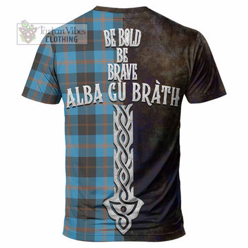 Horsburgh Tartan Family Crest T-Shirt Alba Gu Brath Be Brave Lion Ancient Style - Tartan Vibes Clothing