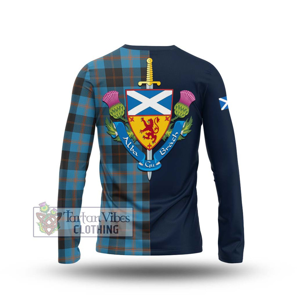 Horsburgh Tartan Long Sleeve T-Shirt Alba with Scottish Lion Royal Arm Half Style - Tartan Vibes Clothing