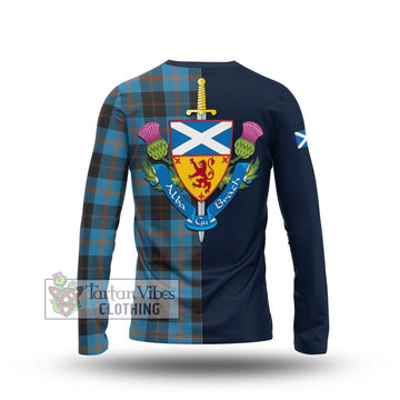 Horsburgh Tartan Long Sleeve T-Shirt Alba with Scottish Lion Royal Arm Half Style - Tartan Vibes Clothing