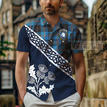 Horsburgh Tartan Hawaiian Shirt Featuring Thistle and Scotland Map - Tartan Vibes Clothing