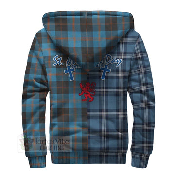 Horsburgh Tartan Sherpa Hoodie Happy St. Andrew's Day Half Tartan Style - Tartan Vibes Clothing