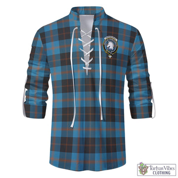 Horsburgh Tartan Men's Scottish Traditional Jacobite Ghillie Kilt Shirt with Family Crest