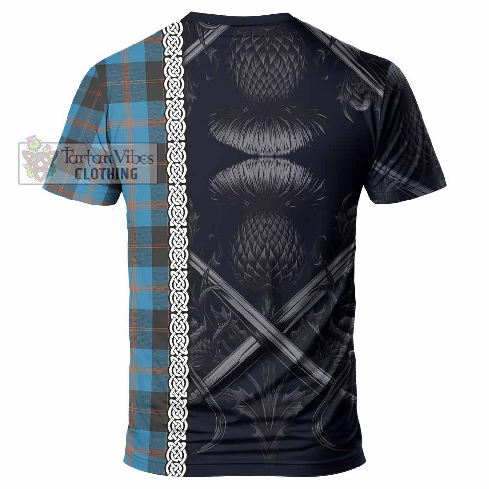 Horsburgh Tartan T-Shirt with Family Crest Cross Sword Thistle Celtic Vibes - Tartan Vibes Clothing