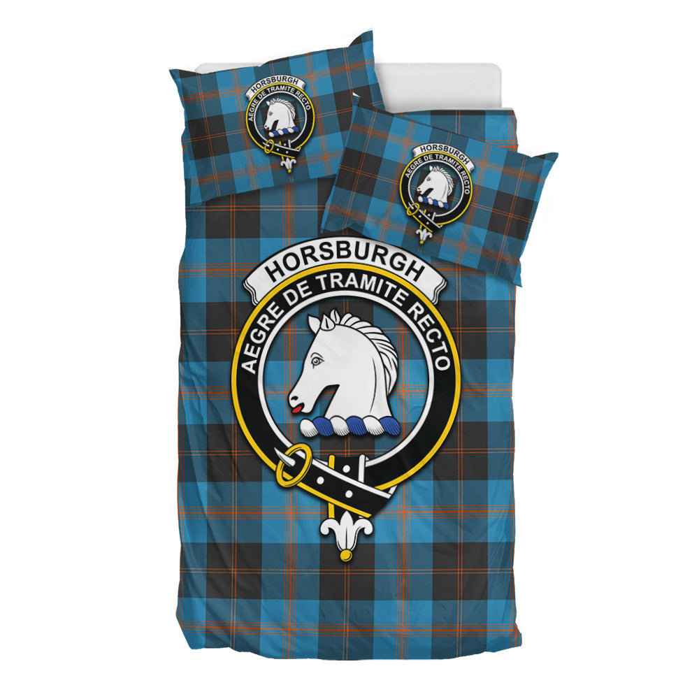 Horsburgh Tartan Bedding Set with Family Crest - Tartan Vibes Clothing