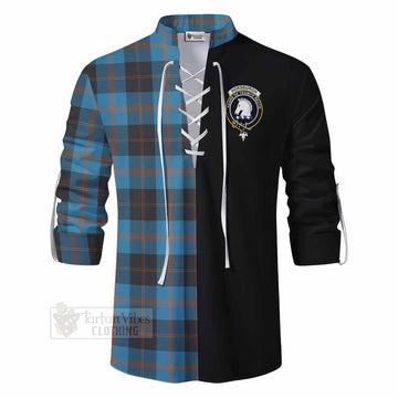 Horsburgh Tartan Ghillie Kilt Shirt with Family Crest and Half Of Me Style - Tartan Vibes Clothing