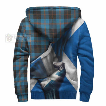 Horsburgh Tartan Sherpa Hoodie with Family Crest Scotland Patriotic Style - Tartan Vibes Clothing