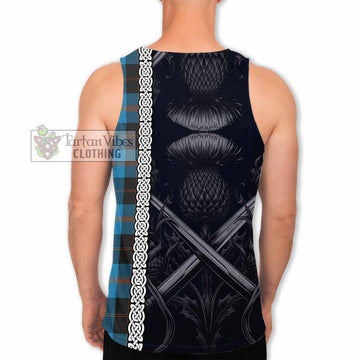 Horsburgh Tartan Men's Tank Top with Family Crest Cross Sword Thistle Celtic Vibes - Tartan Vibes Clothing