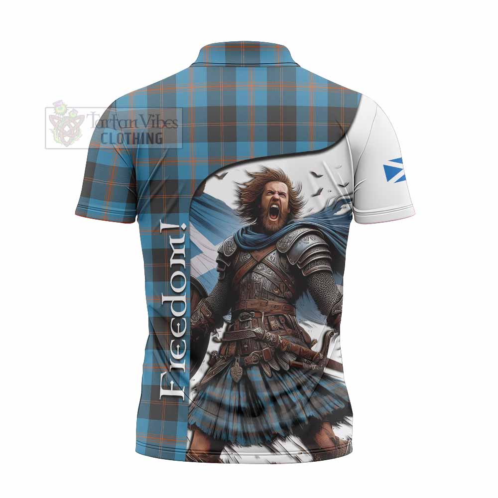 Tartan Vibes Clothing Horsburgh Crest Tartan Zipper Polo Shirt Inspired by the Freedom of Scottish Warrior
