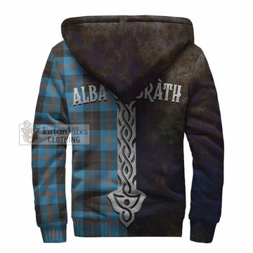 Horsburgh Tartan Family Crest Sherpa Hoodie Alba Gu Brath Be Brave Lion Ancient Style - Tartan Vibes Clothing