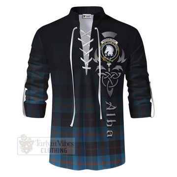 Horsburgh Tartan Ghillie Kilt Shirt Featuring Alba Gu Brath Family Crest Celtic Inspired - Tartan Vibes Clothing