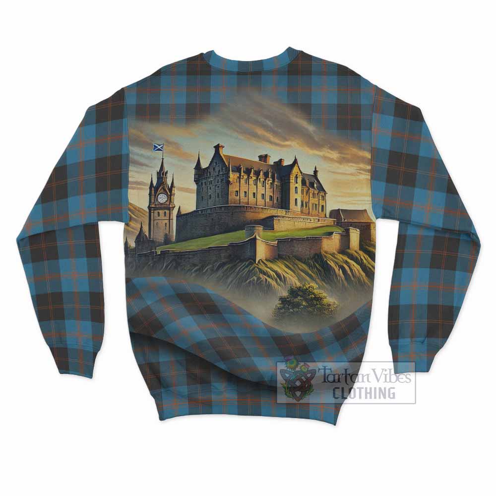 Horsburgh Tartan Family Crest Sweatshirt with Scottish Ancient Castle Style - Tartan Vibes Clothing