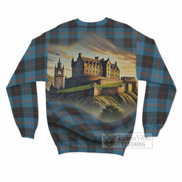 Horsburgh Tartan Family Crest Sweatshirt with Scottish Ancient Castle Style - Tartan Vibes Clothing
