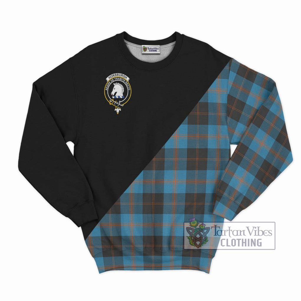 Horsburgh Tartan Sweatshirt with Family Crest and Military Logo Style - Tartan Vibes Clothing