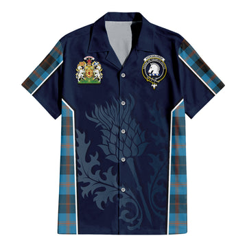 Horsburgh Tartan Hawaiian Shirt with Family Crest and Scottish Thistle Vibes Sport Style - Tartan Vibes Clothing