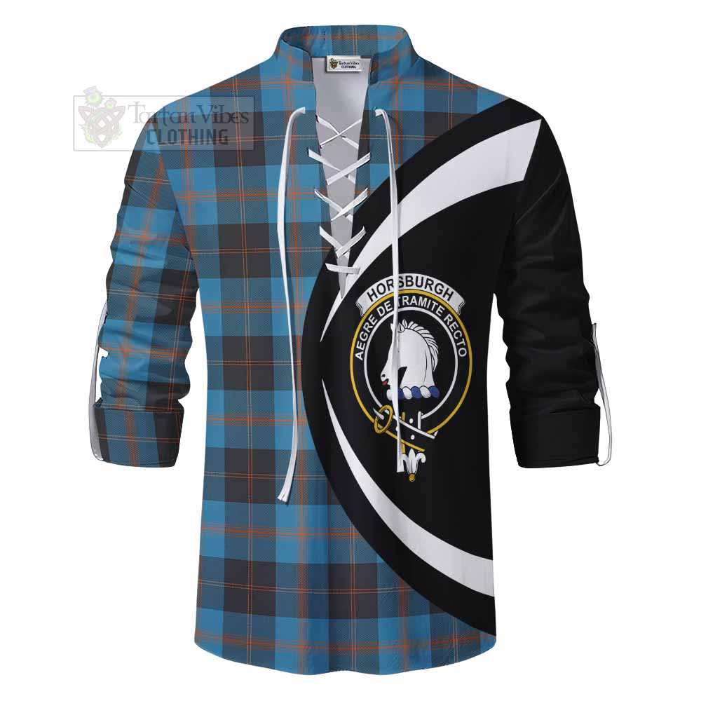 Horsburgh Tartan Ghillie Kilt Shirt with Family Crest Circle Style - Tartan Vibes Clothing