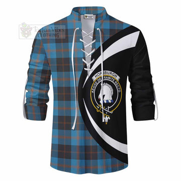 Horsburgh Tartan Ghillie Kilt Shirt with Family Crest Circle Style - Tartan Vibes Clothing