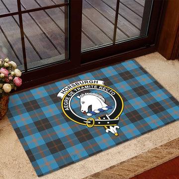 Horsburgh Tartan Rubber Doormat with Family Crest - Tartan Vibes Clothing