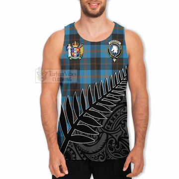 Horsburgh Crest Tartan Men's Tank Top with New Zealand Silver Fern Half Style - Tartan Vibes Clothing