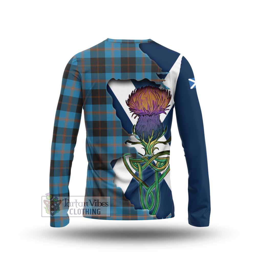 Tartan Vibes Clothing Horsburgh Tartan Family Crest Long Sleeve T-Shirt Scottish Thistle Celtic Inspired
