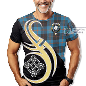 Horsburgh Tartan T-Shirt with Family Crest and Celtic Symbol Style - Tartan Vibes Clothing