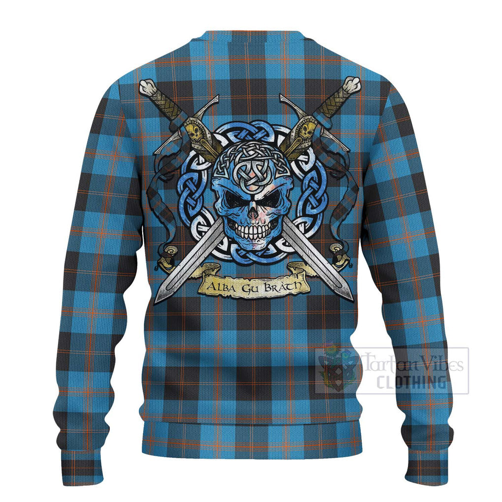 Horsburgh Tartan Ugly Sweater with Family Crest Celtic Skull Style - Tartan Vibes Clothing
