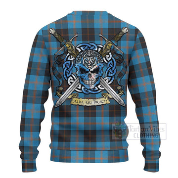 Horsburgh Tartan Ugly Sweater with Family Crest Celtic Skull Style - Tartan Vibes Clothing