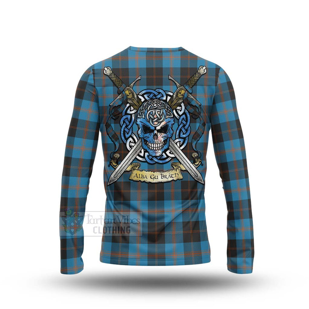 Horsburgh Tartan Long Sleeve T-Shirt with Family Crest Celtic Skull Style - Tartan Vibes Clothing