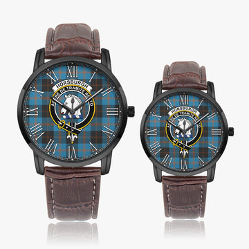 Horsburgh Tartan Family Crest Leather Strap Quartz Watch - Tartan Vibes Clothing