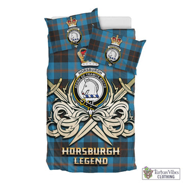 Horsburgh Tartan Bedding Set with Clan Crest and the Golden Sword of Courageous Legacy
