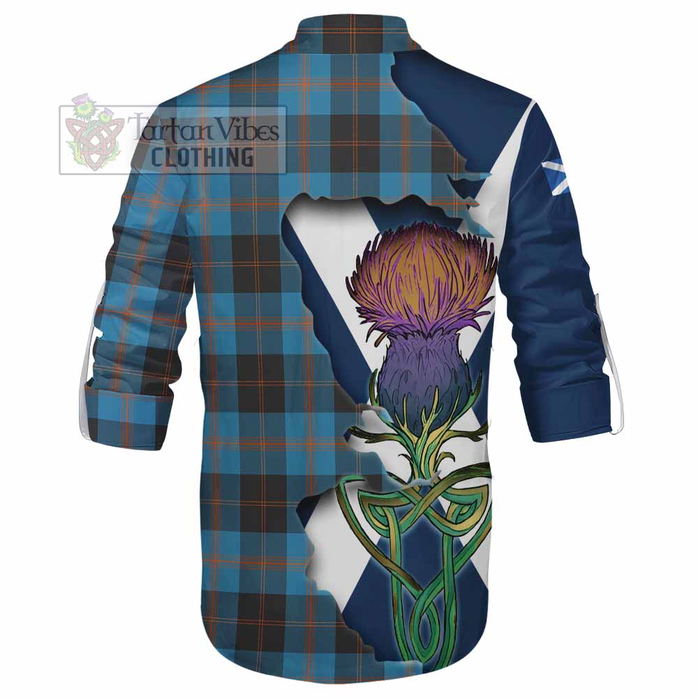 Tartan Vibes Clothing Horsburgh Tartan Family Crest Ghillie Kilt Shirt Scottish Thistle Celtic Inspired