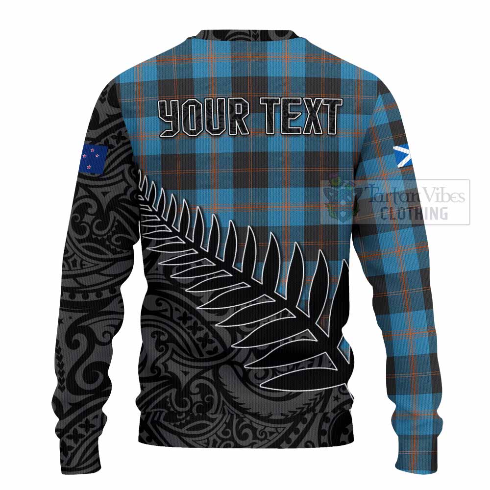 Horsburgh Crest Tartan Knitted Sweater with New Zealand Silver Fern Half Style - Tartan Vibes Clothing