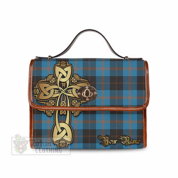 Tartan Vibes Clothing Horsburgh Tartan Waterproof Canvas Bag Golden Thistle Celtic Cross Style