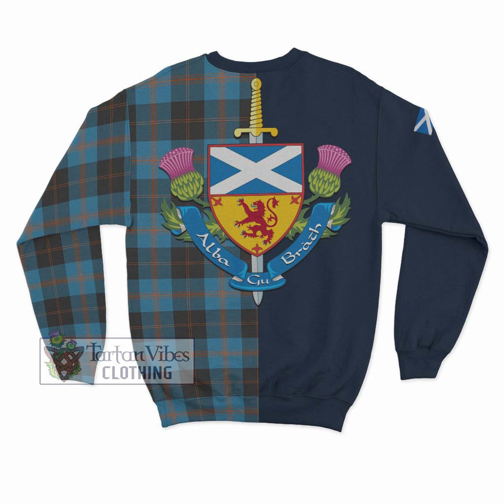 Horsburgh Tartan Sweatshirt Alba with Scottish Lion Royal Arm Half Style - Tartan Vibes Clothing