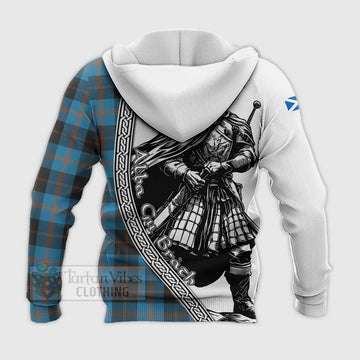 Horsburgh Tartan Clan Crest Knitted Hoodie with Highlander Warrior Celtic Style - Tartan Vibes Clothing